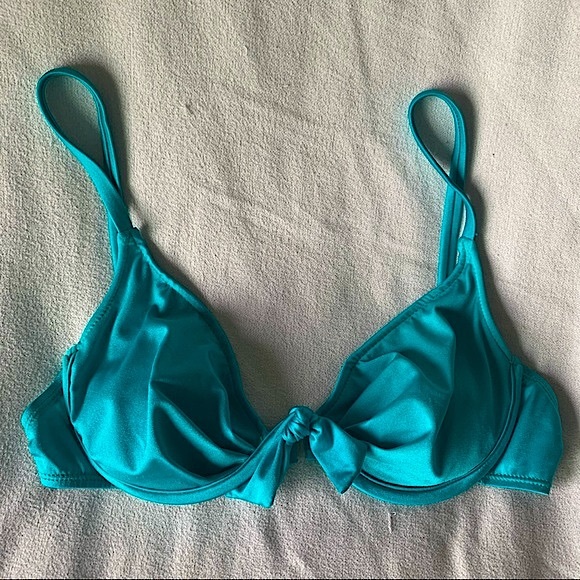 Vintage Sunsets Teal Underwire Bikini Bra Top - Picture 1 of 14